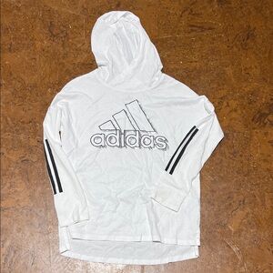 Adidas White Hoodie with Black Sleeve Accents